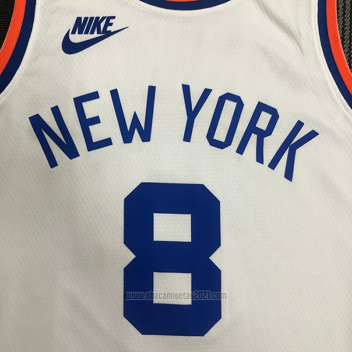 Camiseta New York Knicks Kemba Walker #8 75th Anniversary Blanco